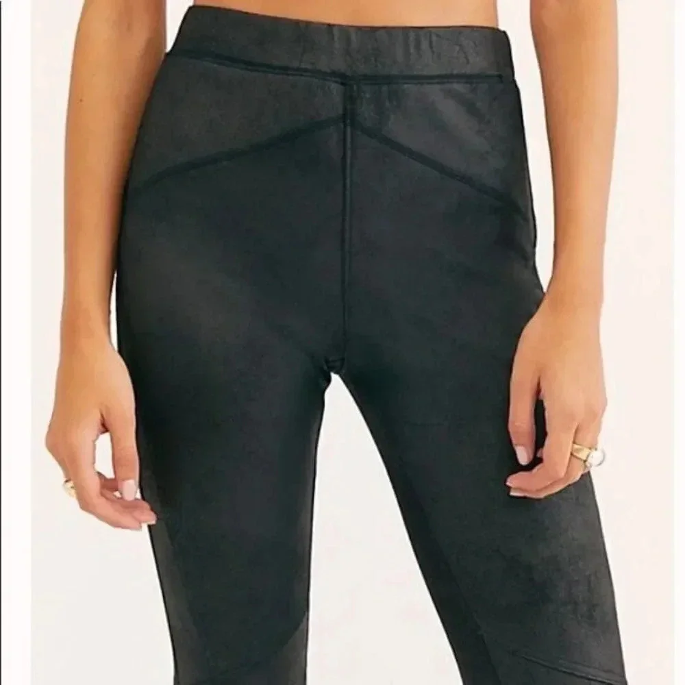 Free People Midnight Vegan Suede Black Leggings - Picture 5 of 11
